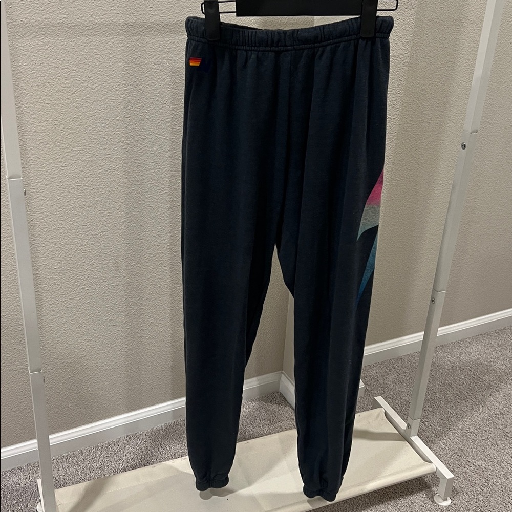 Aviator Nation charcoal Joggers with lightning bolt size medium